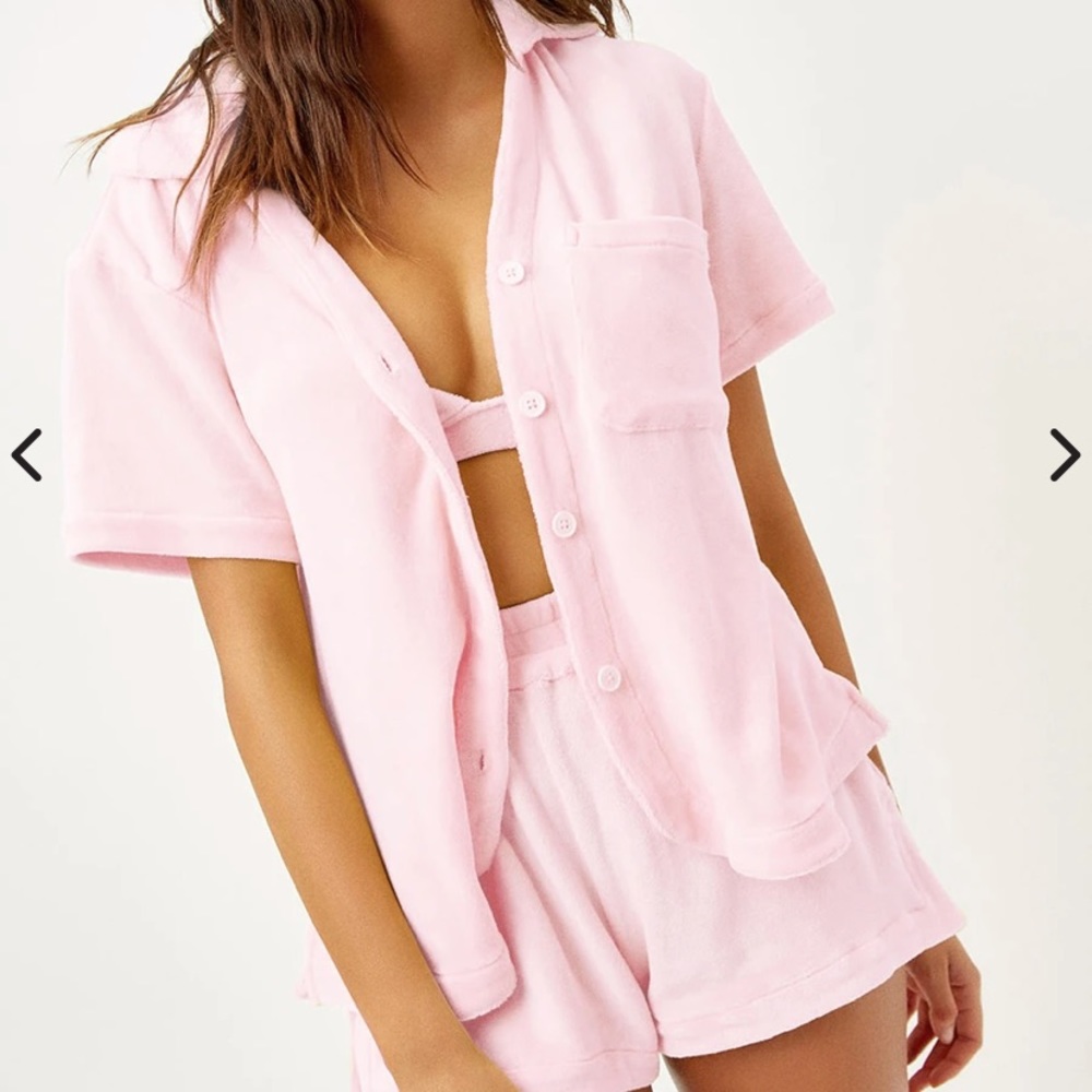 FRANKIES BIKINIS terry cloth button up